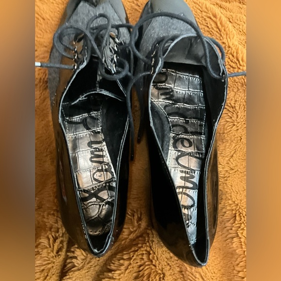 Sam Edelman echo Gray and Black patent leather Oxford loafer shoes SZ 6 - Picture 9 of 13